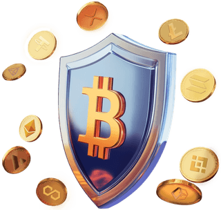 Two-factor authentication and cold storage shown as a security lock